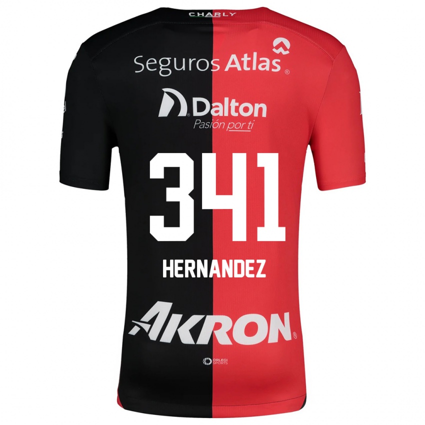 Gyermek Leonardo Hernández #341 Piros Fekete Hazai Jersey 2024/25 Mez Póló Ing