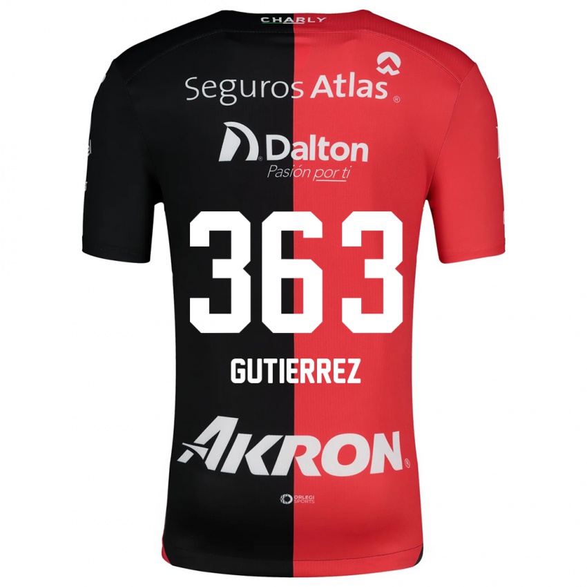 Gyermek Orlando Gutiérrez #363 Piros Fekete Hazai Jersey 2024/25 Mez Póló Ing