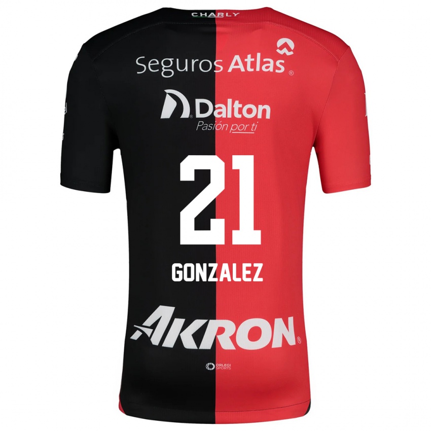 Gyermek Sarahí González #21 Piros Fekete Hazai Jersey 2024/25 Mez Póló Ing