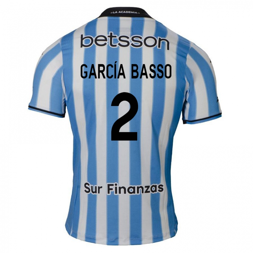 Gyermek Agustín García Basso #2 Kék Fehér Fekete Hazai Jersey 2024/25 Mez Póló Ing