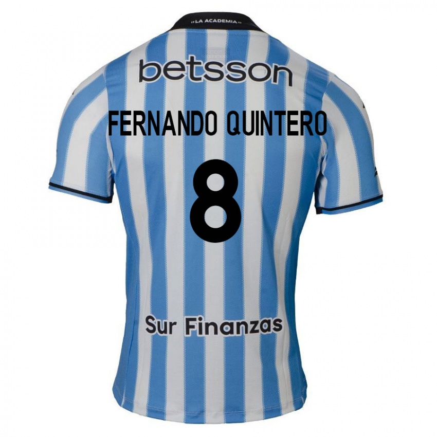 Gyermek Juan Fernando Quintero #8 Kék Fehér Fekete Hazai Jersey 2024/25 Mez Póló Ing