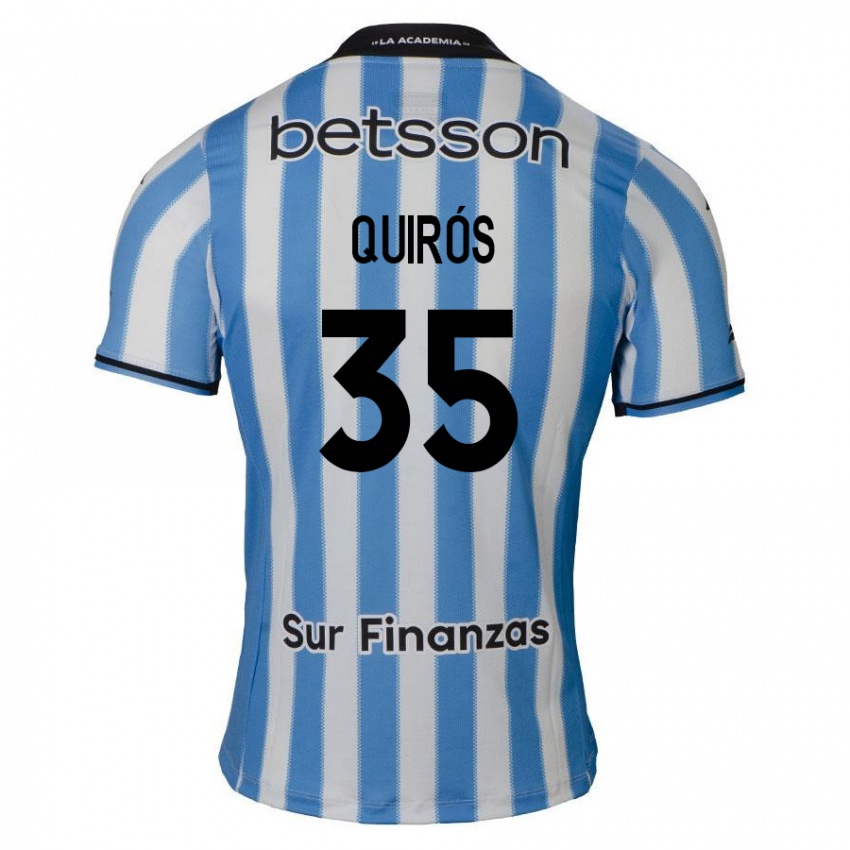 Gyermek Santiago Quirós #35 Kék Fehér Fekete Hazai Jersey 2024/25 Mez Póló Ing