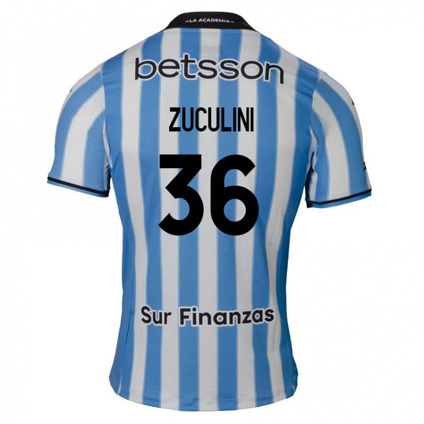 Gyermek Bruno Zuculini #36 Kék Fehér Fekete Hazai Jersey 2024/25 Mez Póló Ing