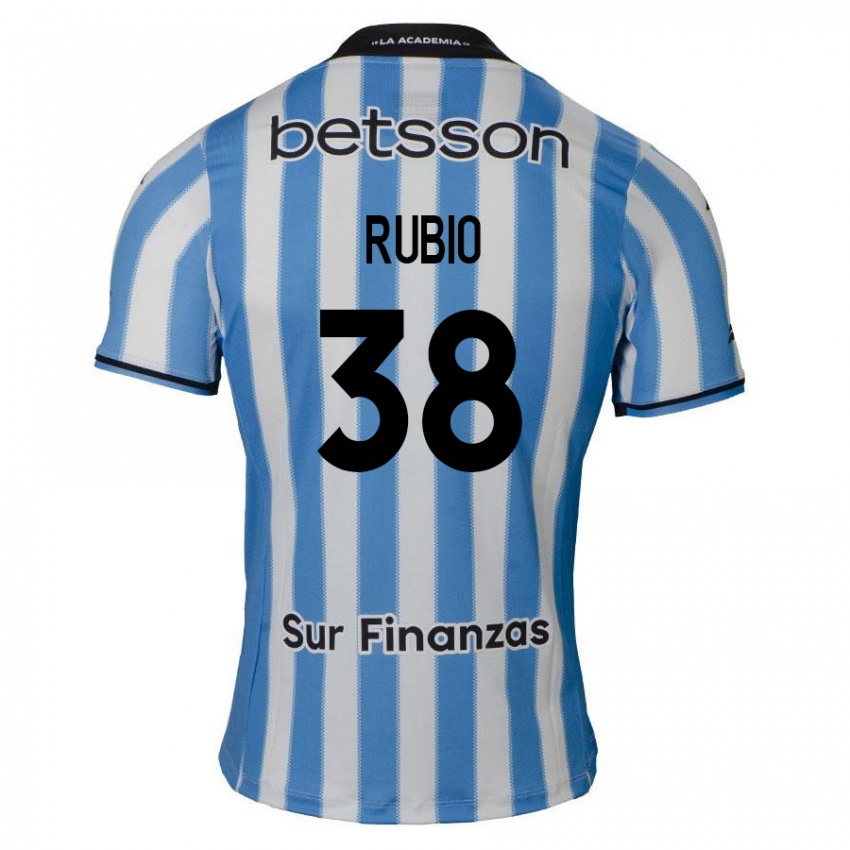 Gyermek Tobías Rubio #38 Kék Fehér Fekete Hazai Jersey 2024/25 Mez Póló Ing