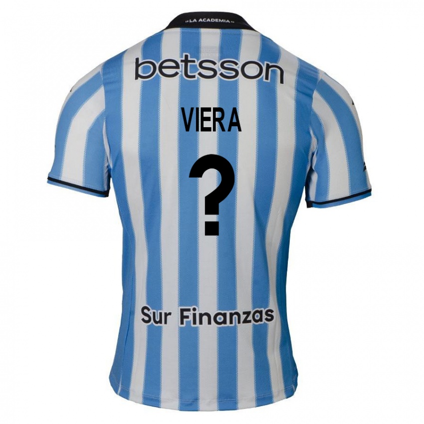 Gyermek Gastón Viera #0 Kék Fehér Fekete Hazai Jersey 2024/25 Mez Póló Ing