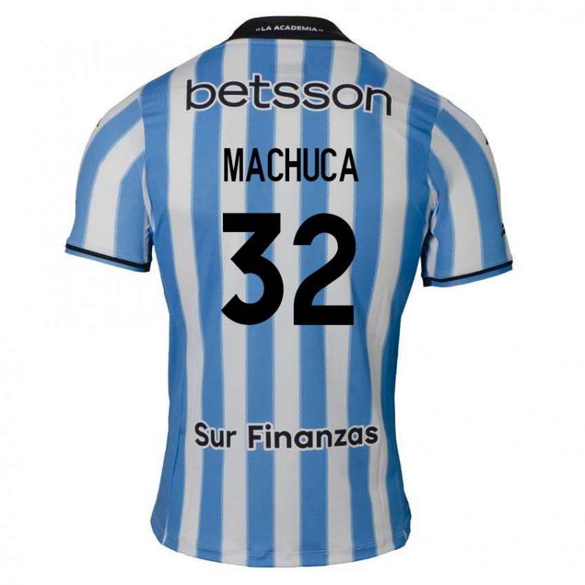 Gyermek Elías Machuca #32 Kék Fehér Fekete Hazai Jersey 2024/25 Mez Póló Ing