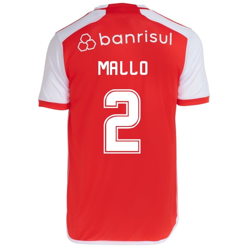 Gyermek Hugo Mallo #2 Piros Fehér Hazai Jersey 2024/25 Mez Póló Ing