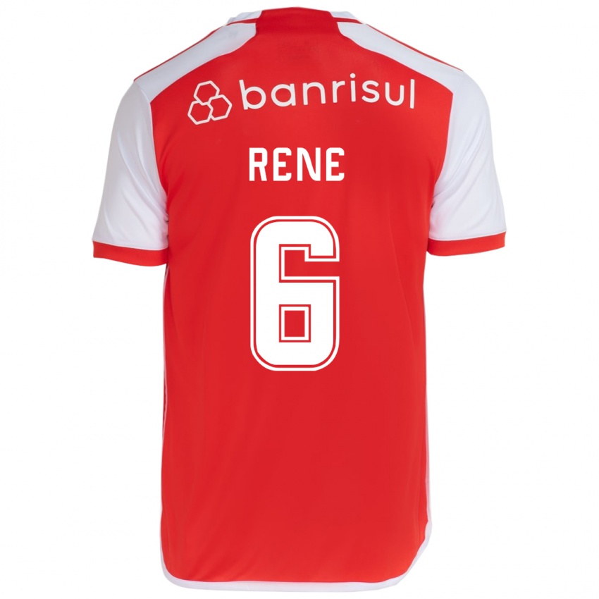 Gyermek Rene #6 Piros Fehér Hazai Jersey 2024/25 Mez Póló Ing