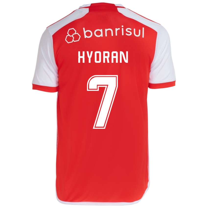 Gyermek Hyoran #7 Piros Fehér Hazai Jersey 2024/25 Mez Póló Ing