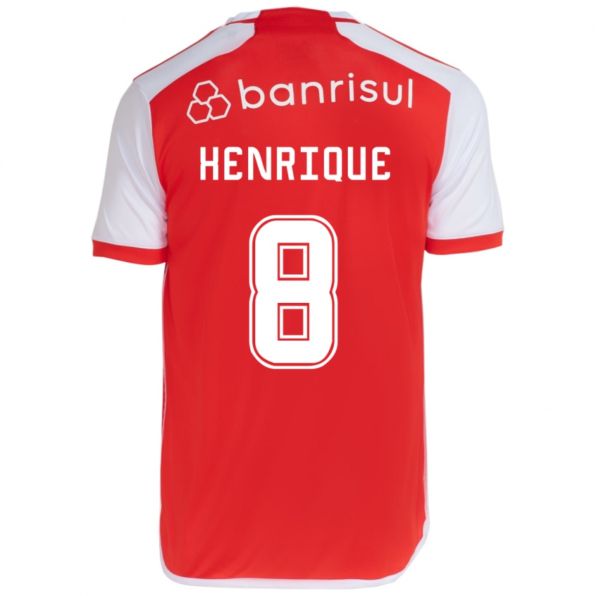 Gyermek Bruno Henrique #8 Piros Fehér Hazai Jersey 2024/25 Mez Póló Ing