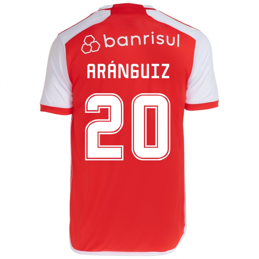 Gyermek Charles Aránguiz #20 Piros Fehér Hazai Jersey 2024/25 Mez Póló Ing