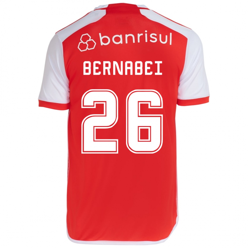 Gyermek Alexandro Bernabéi #26 Piros Fehér Hazai Jersey 2024/25 Mez Póló Ing