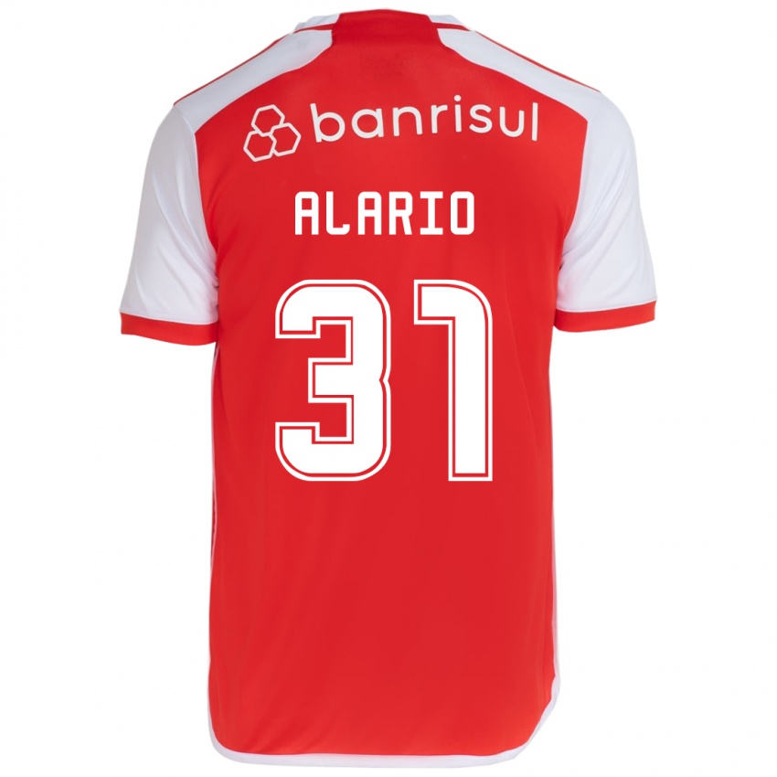 Gyermek Lucas Alario #31 Piros Fehér Hazai Jersey 2024/25 Mez Póló Ing