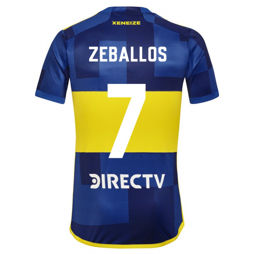 Gyermek Exequiel Zeballos #7 Kék Sárga Hazai Jersey 2024/25 Mez Póló Ing