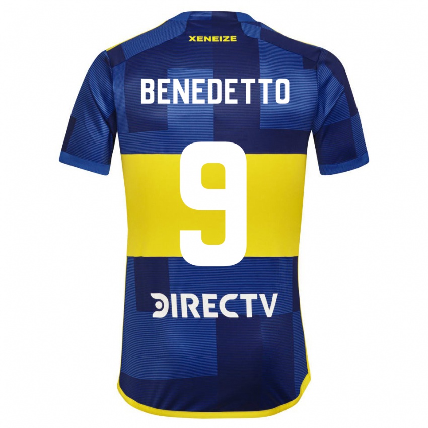 Gyermek Dario Benedetto #9 Kék Sárga Hazai Jersey 2024/25 Mez Póló Ing