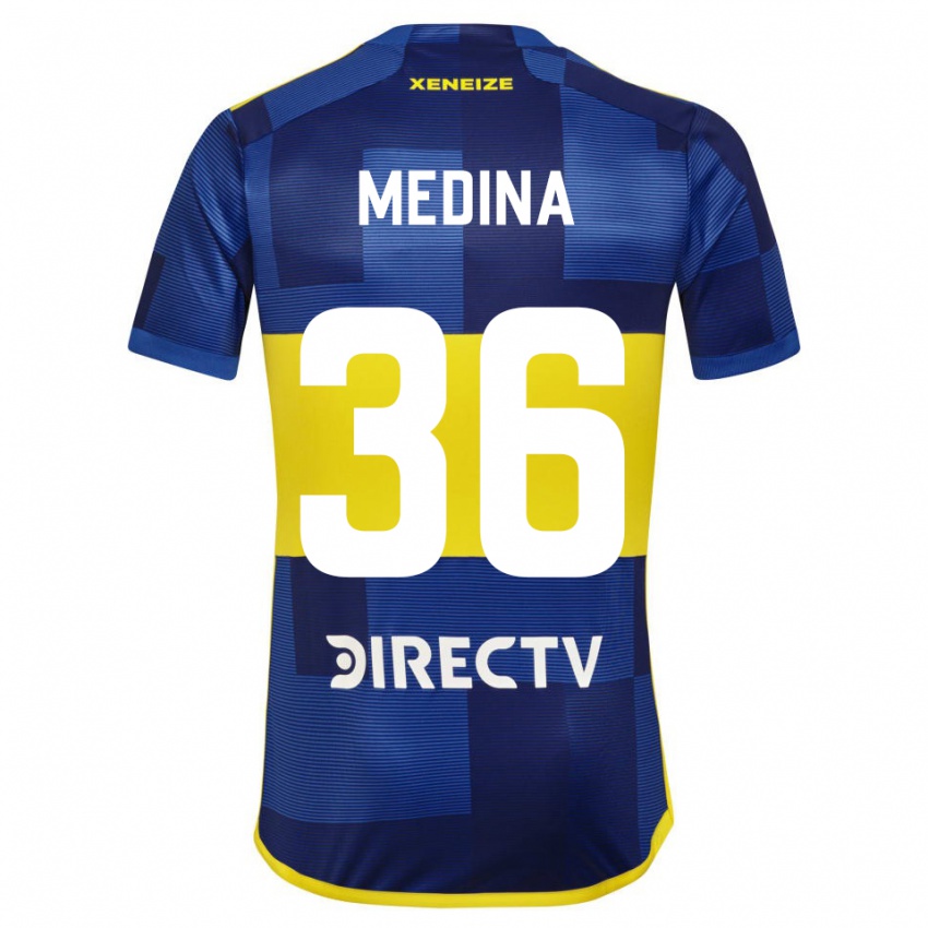 Gyermek Cristian Medina #36 Kék Sárga Hazai Jersey 2024/25 Mez Póló Ing