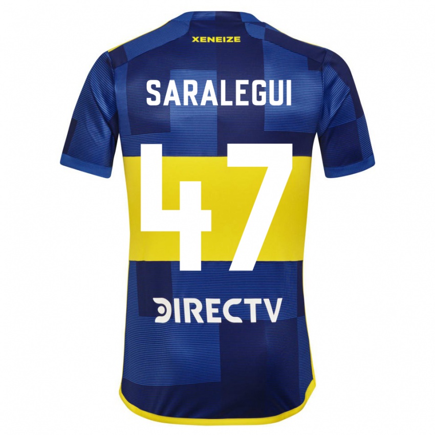 Gyermek Jabes Saralegui #47 Kék Sárga Hazai Jersey 2024/25 Mez Póló Ing