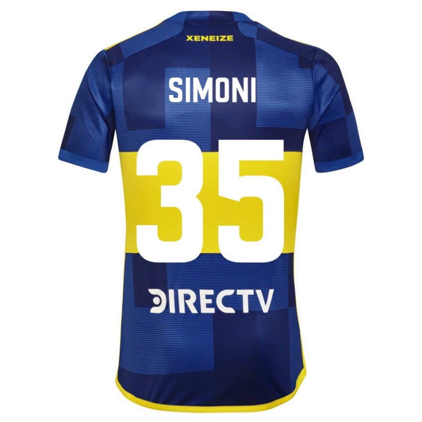 Gyermek Valentino Simoni #35 Kék Sárga Hazai Jersey 2024/25 Mez Póló Ing