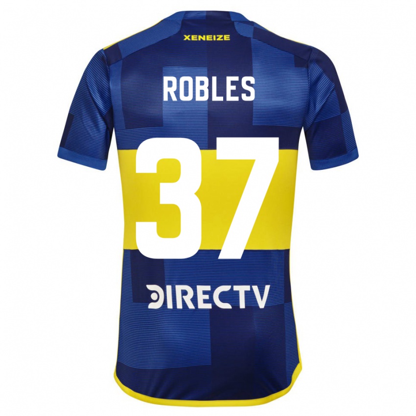 Gyermek Sebastian Diaz Robles #37 Kék Sárga Hazai Jersey 2024/25 Mez Póló Ing