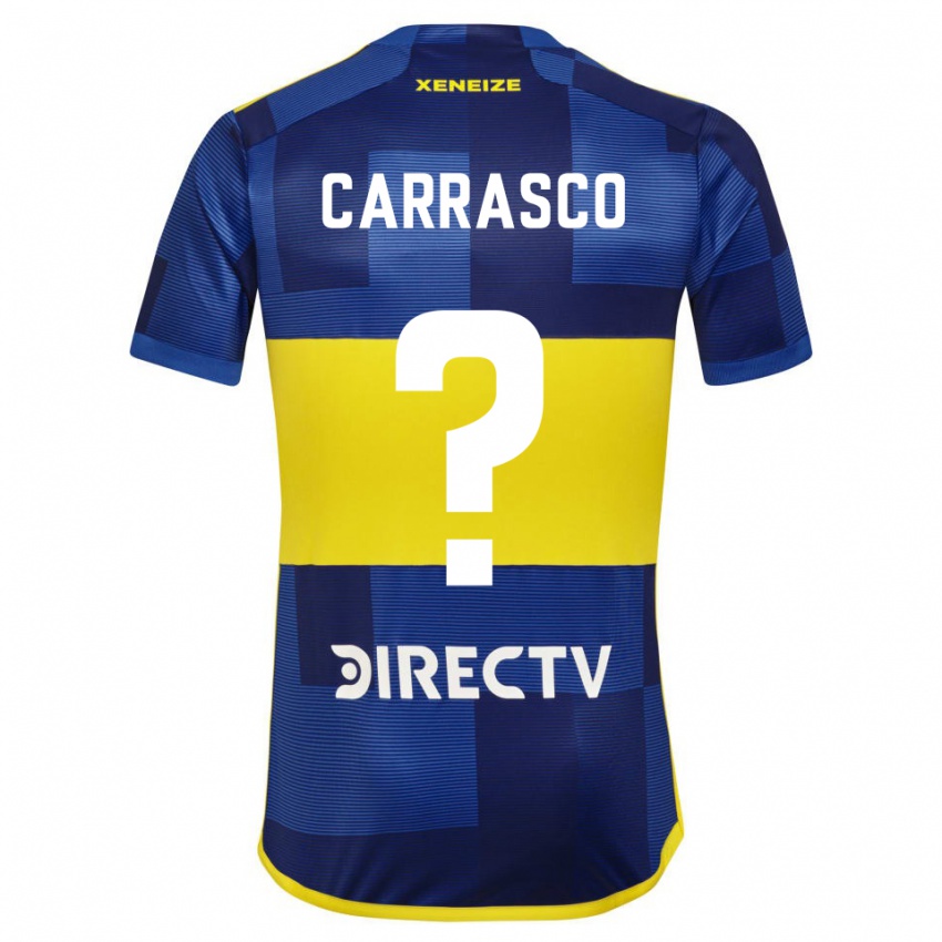 Gyermek Julian Carrasco #0 Kék Sárga Hazai Jersey 2024/25 Mez Póló Ing