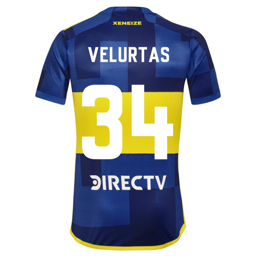 Gyermek Pedro Velurtas #34 Kék Sárga Hazai Jersey 2024/25 Mez Póló Ing