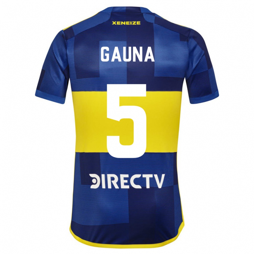 Gyermek Santiago Gauna #5 Kék Sárga Hazai Jersey 2024/25 Mez Póló Ing