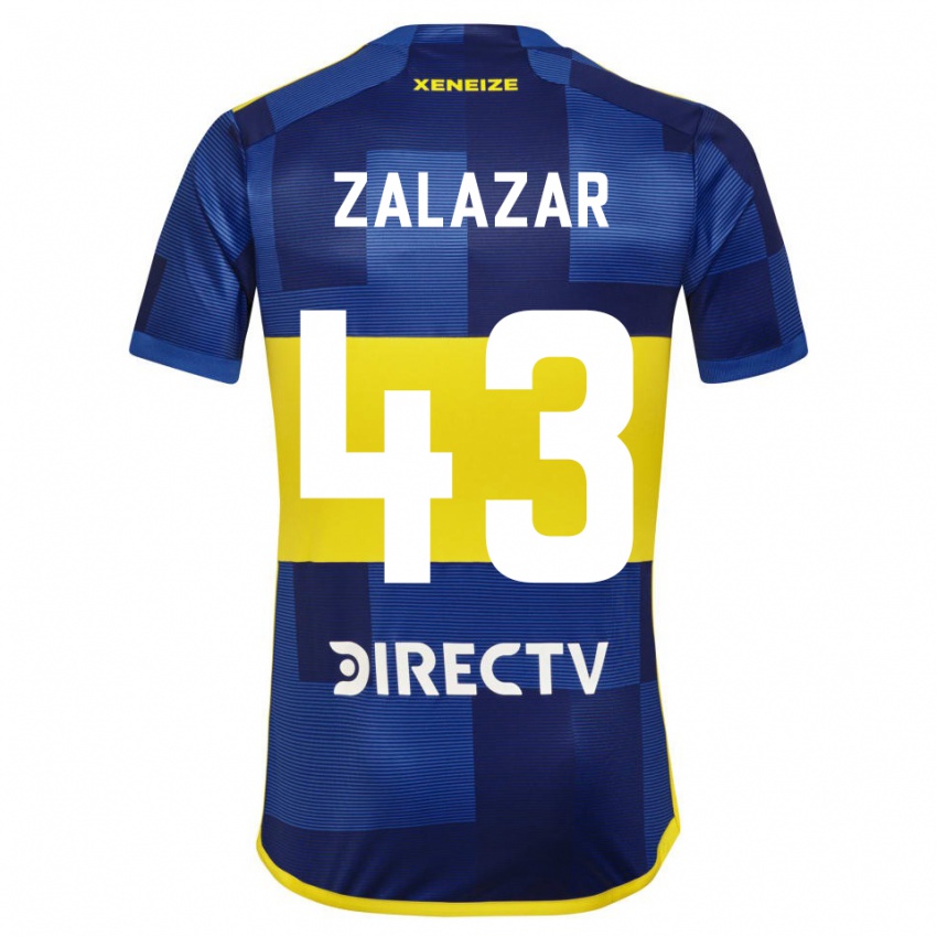 Gyermek Maximiliano Zalazar #43 Kék Sárga Hazai Jersey 2024/25 Mez Póló Ing