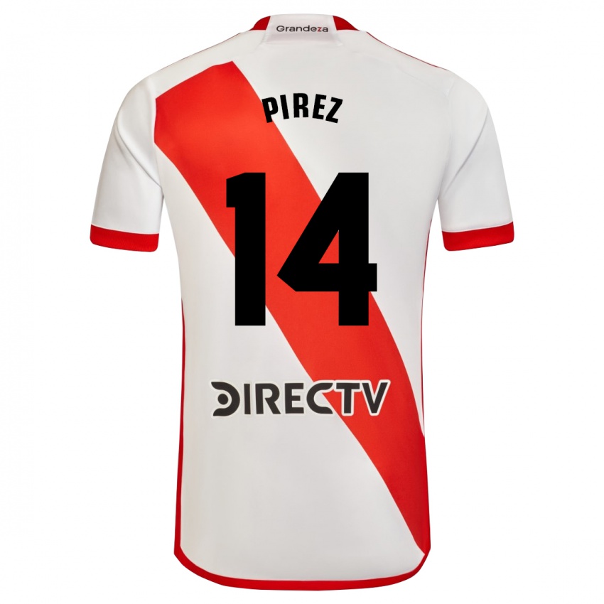 Gyermek Leandro González Pírez #14 Fehér Piros Hazai Jersey 2024/25 Mez Póló Ing