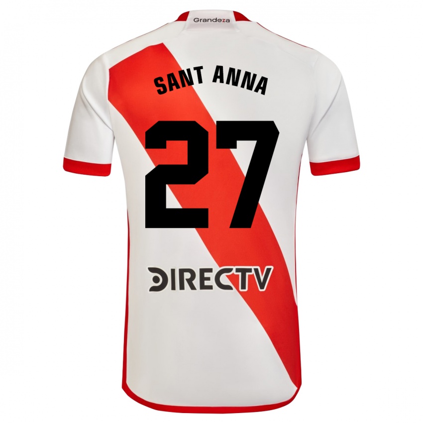 Gyermek Agustín Sant Anna #27 Fehér Piros Hazai Jersey 2024/25 Mez Póló Ing