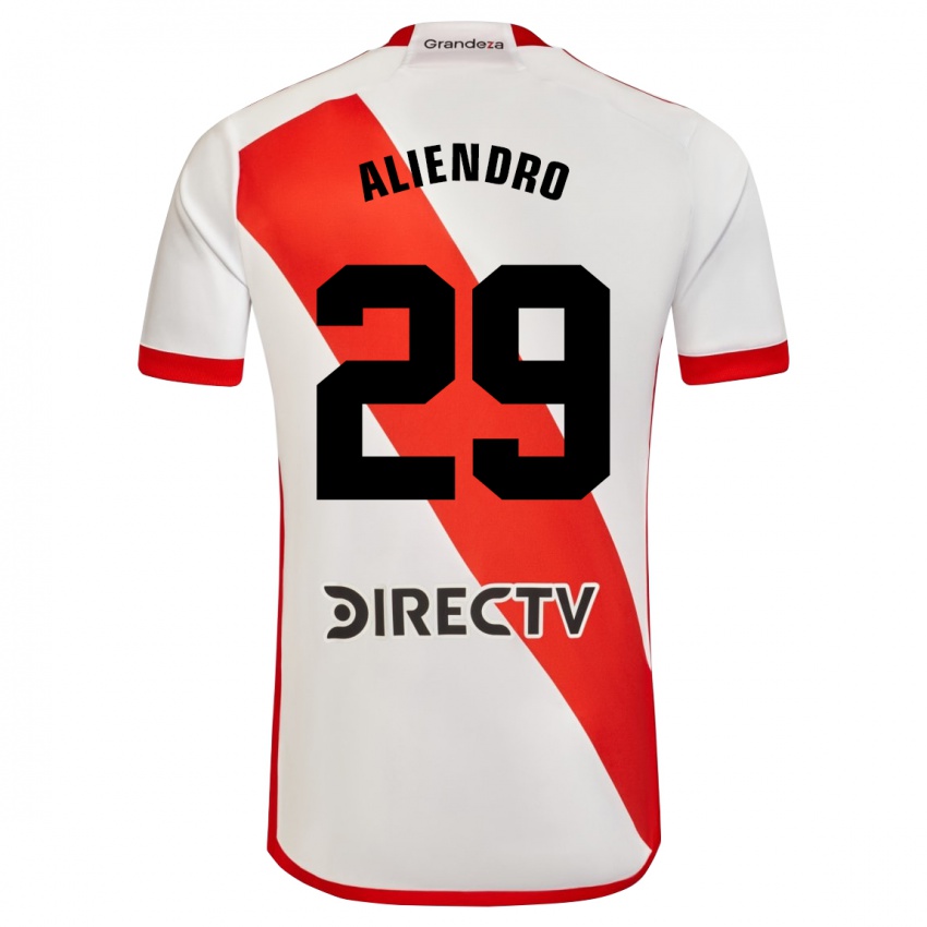 Gyermek Rodrigo Aliendro #29 Fehér Piros Hazai Jersey 2024/25 Mez Póló Ing