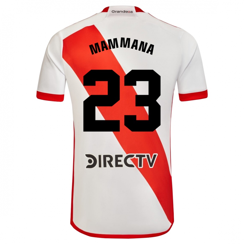 Gyermek Emanuel Mammana #23 Fehér Piros Hazai Jersey 2024/25 Mez Póló Ing