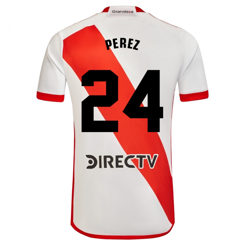 Gyermek Enzo Perez #24 Fehér Piros Hazai Jersey 2024/25 Mez Póló Ing