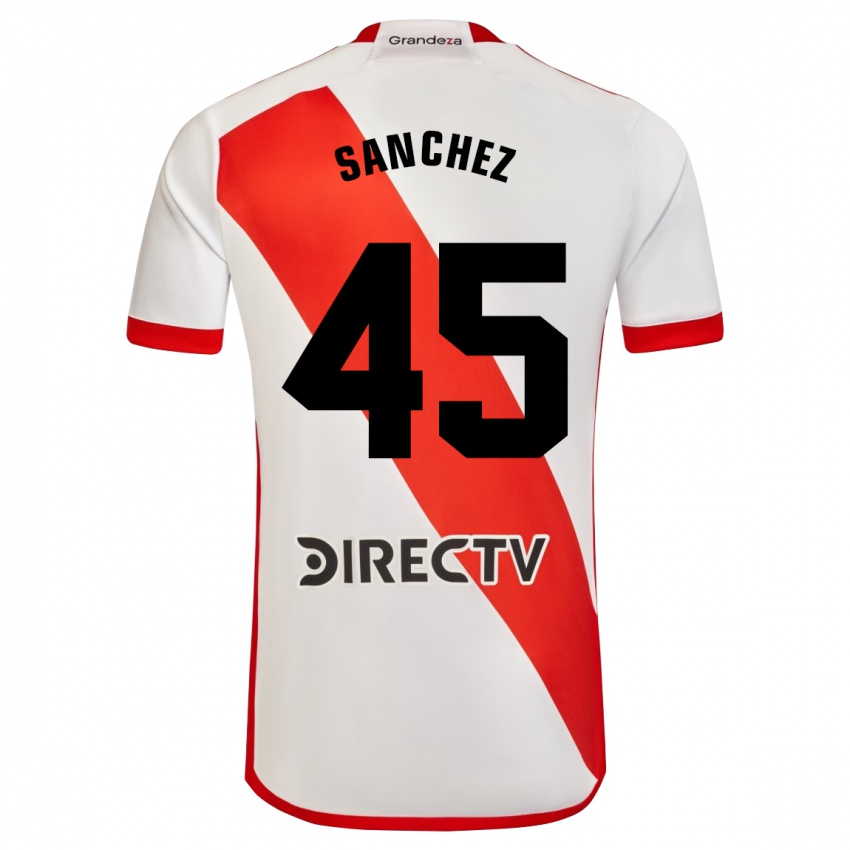 Gyermek Sebastián Sánchez #45 Fehér Piros Hazai Jersey 2024/25 Mez Póló Ing