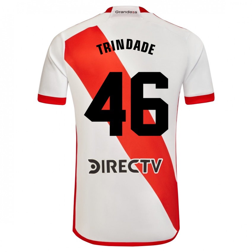 Gyermek Gonzalo Trindade #46 Fehér Piros Hazai Jersey 2024/25 Mez Póló Ing