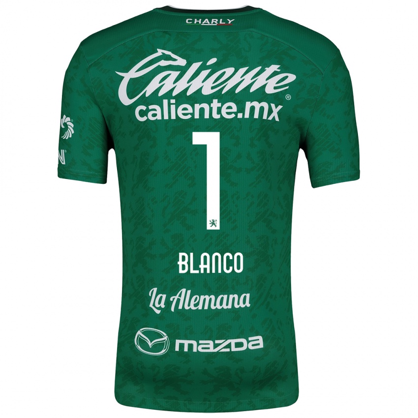 Gyermek Alfonso Blanco #1 Zöld Fehér Hazai Jersey 2024/25 Mez Póló Ing