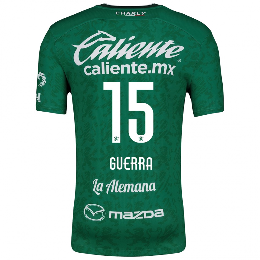 Gyermek Edgar Guerra #15 Zöld Fehér Hazai Jersey 2024/25 Mez Póló Ing