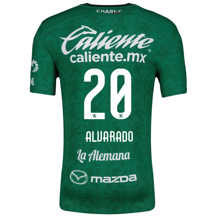 Gyermek Alfonso Alvarado #20 Zöld Fehér Hazai Jersey 2024/25 Mez Póló Ing