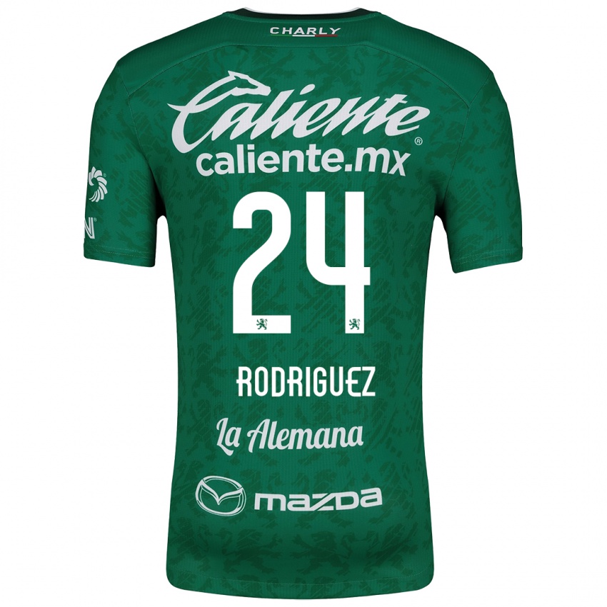 Gyermek Osvaldo Rodríguez #24 Zöld Fehér Hazai Jersey 2024/25 Mez Póló Ing