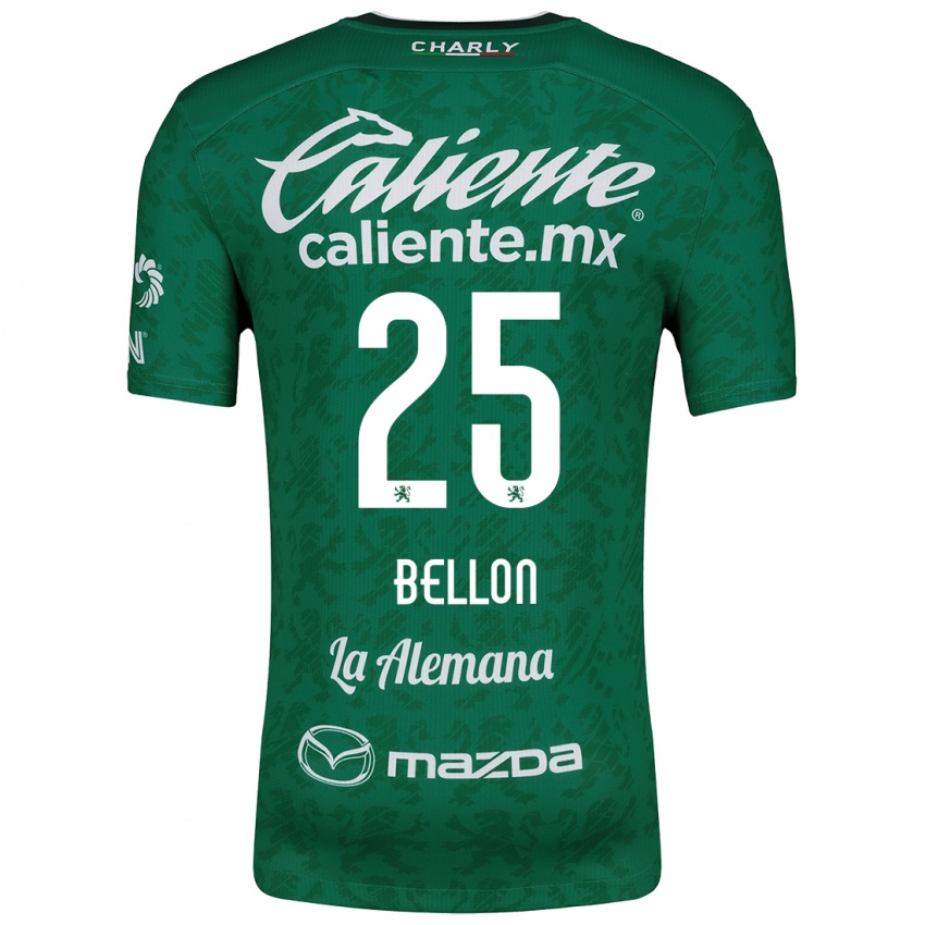 Gyermek Paul Bellón #25 Zöld Fehér Hazai Jersey 2024/25 Mez Póló Ing