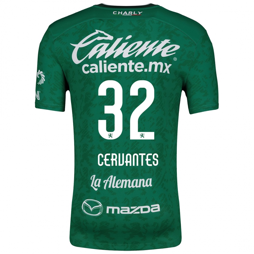 Gyermek Luis Cervantes #32 Zöld Fehér Hazai Jersey 2024/25 Mez Póló Ing