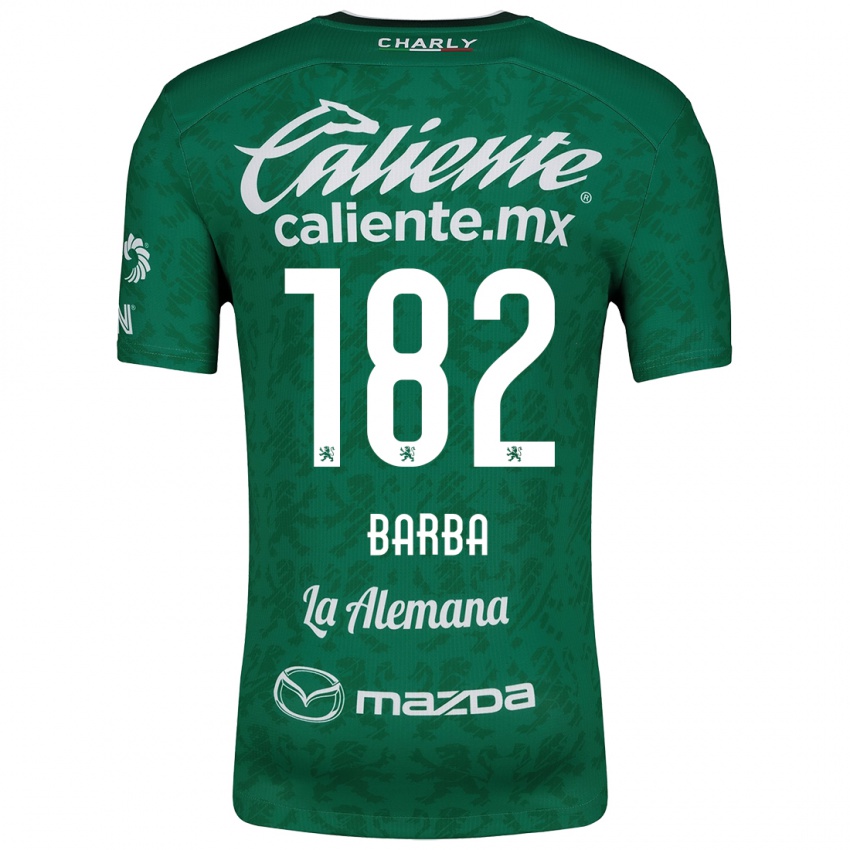 Gyermek Austin Barba #182 Zöld Fehér Hazai Jersey 2024/25 Mez Póló Ing