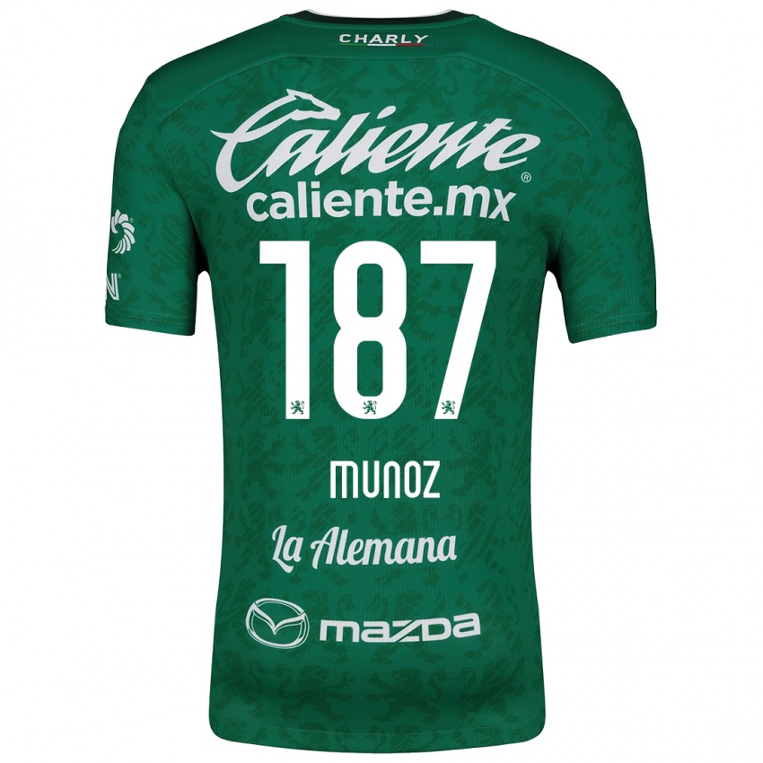 Gyermek Diego Muñoz #187 Zöld Fehér Hazai Jersey 2024/25 Mez Póló Ing