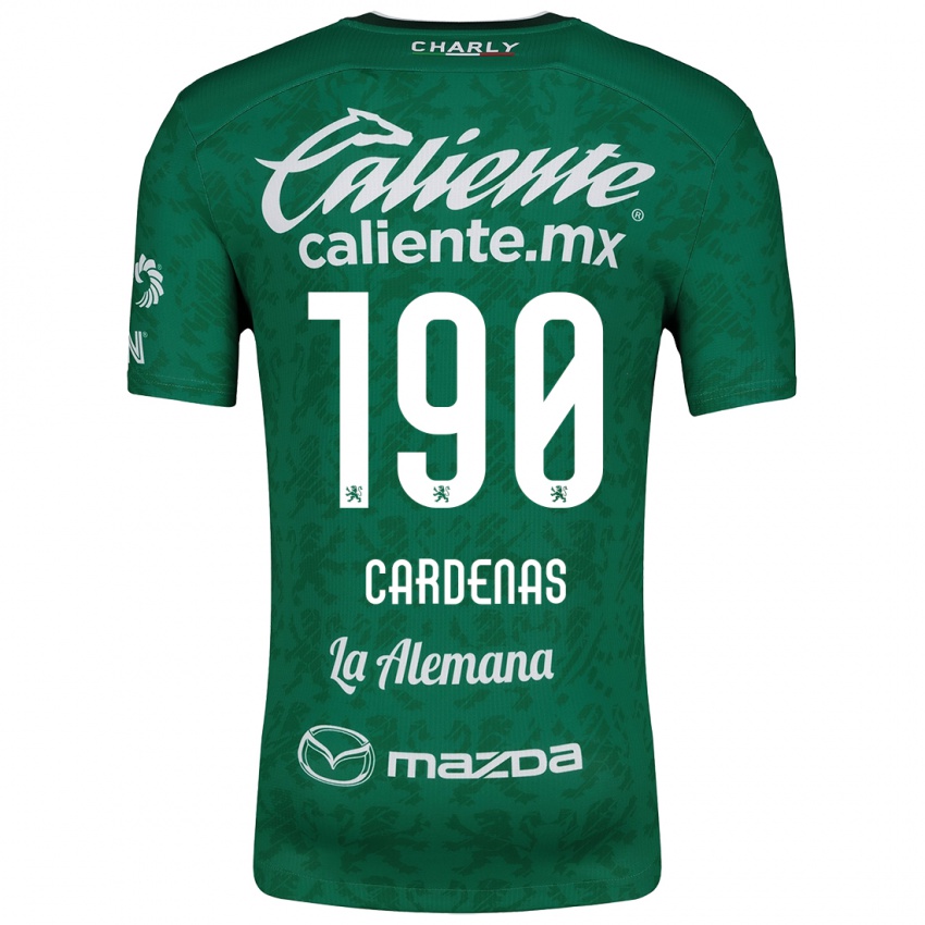 Gyermek Emilio Cárdenas #190 Zöld Fehér Hazai Jersey 2024/25 Mez Póló Ing