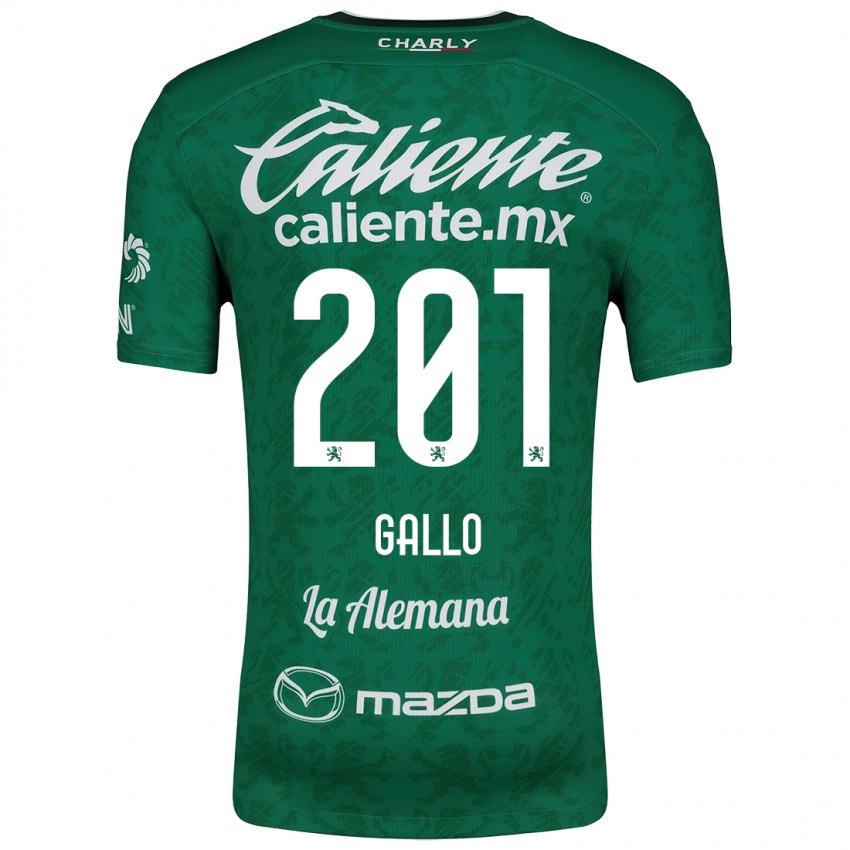 Gyermek Andrés Gallo #201 Zöld Fehér Hazai Jersey 2024/25 Mez Póló Ing