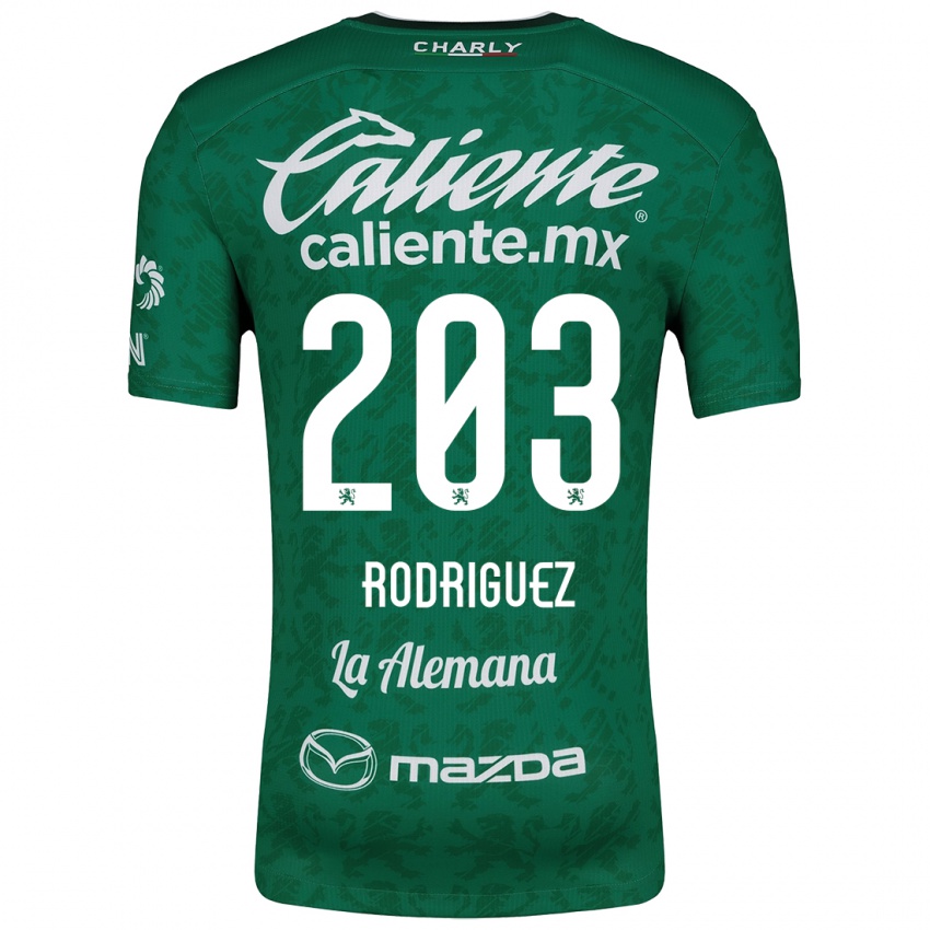 Gyermek César Rodríguez #203 Zöld Fehér Hazai Jersey 2024/25 Mez Póló Ing