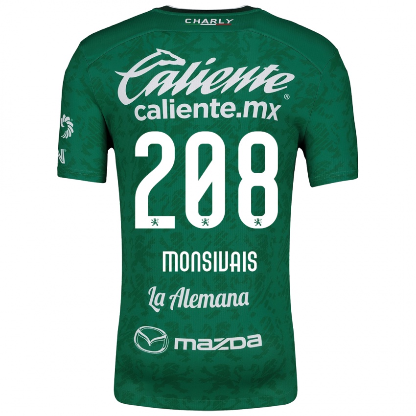 Gyermek Daniel Monsivaís #208 Zöld Fehér Hazai Jersey 2024/25 Mez Póló Ing