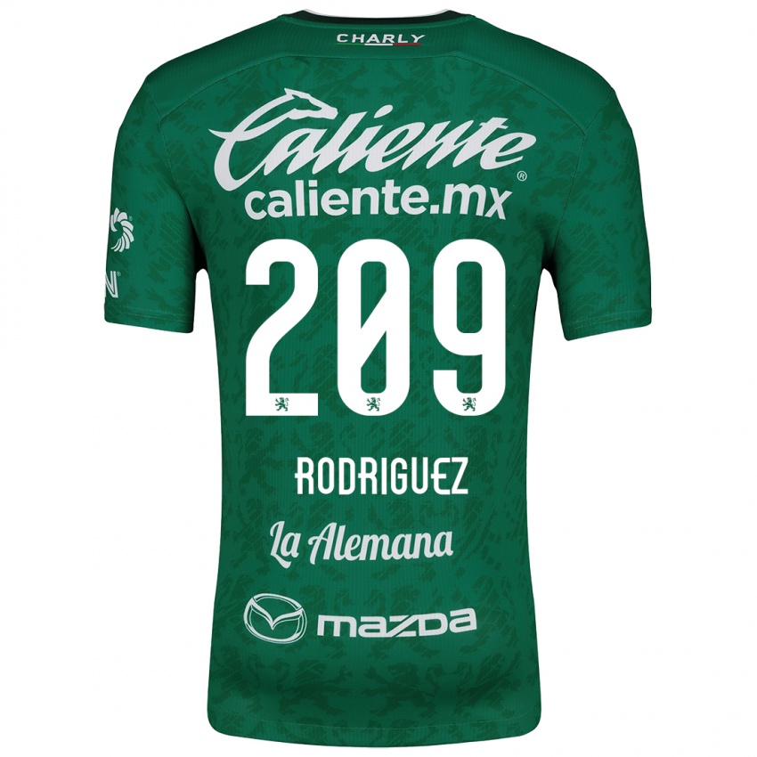 Gyermek Víctor Rodríguez #209 Zöld Fehér Hazai Jersey 2024/25 Mez Póló Ing