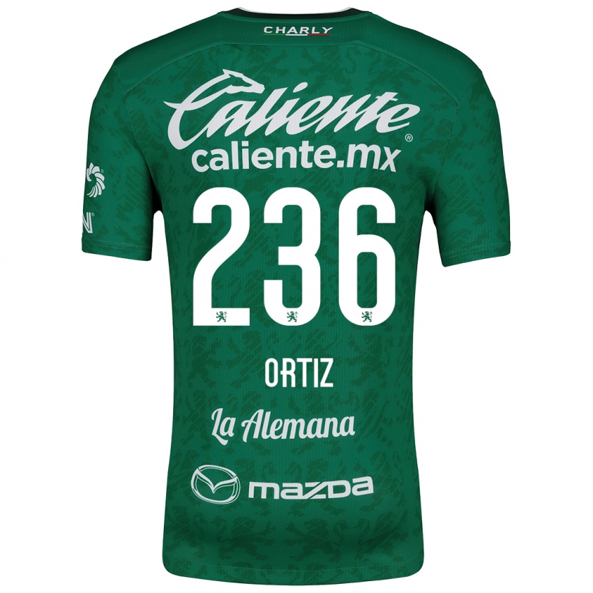 Gyermek Youssef Ortiz #236 Zöld Fehér Hazai Jersey 2024/25 Mez Póló Ing