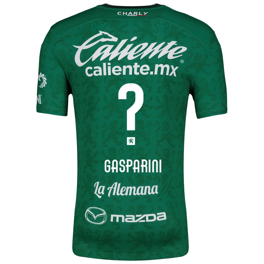 Gyermek Joaquín Gasparini #0 Zöld Fehér Hazai Jersey 2024/25 Mez Póló Ing