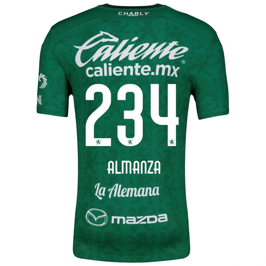 Gyermek Román Almanza #234 Zöld Fehér Hazai Jersey 2024/25 Mez Póló Ing